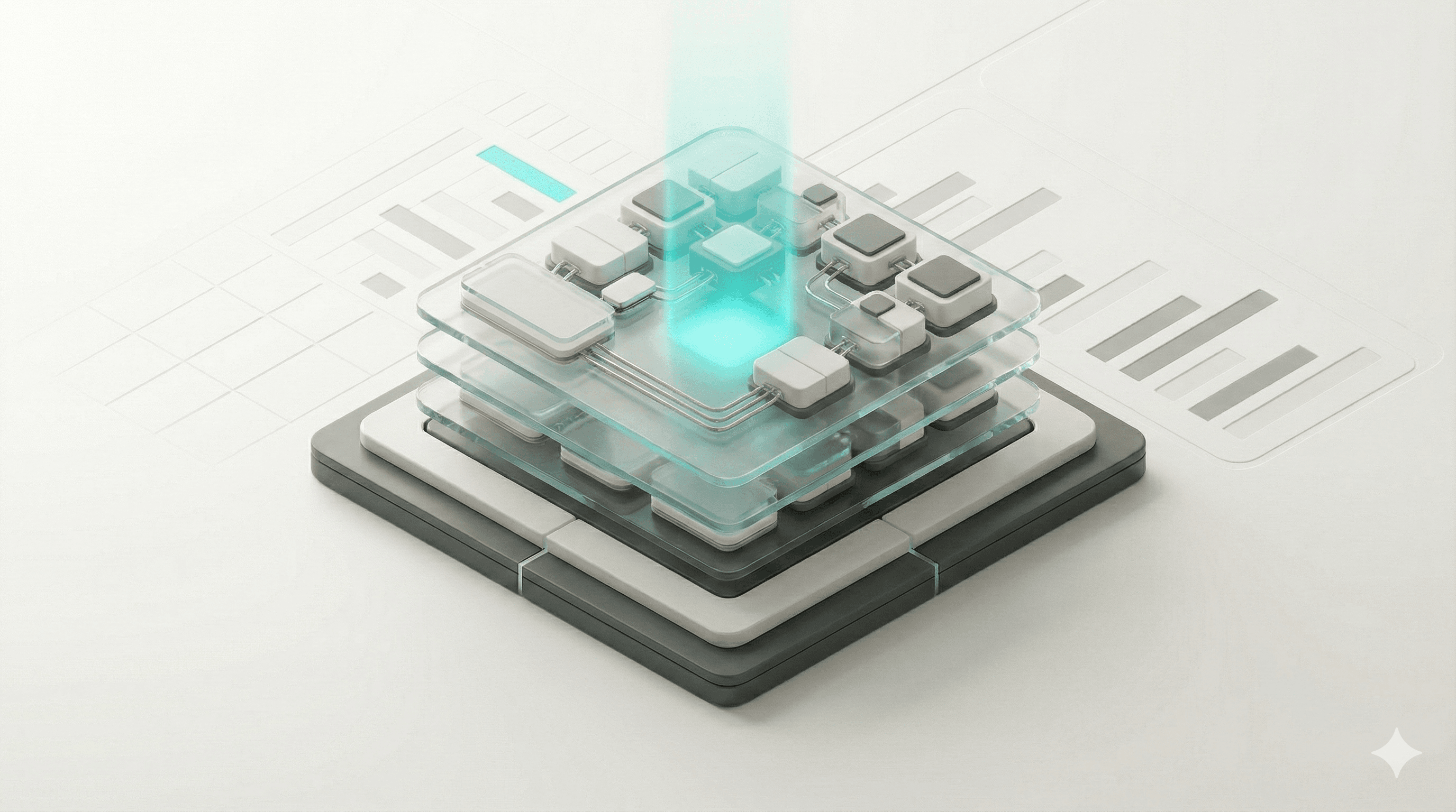 Abstrakte Visualisierung zu Reporting-Logik und Enterprise IT Services